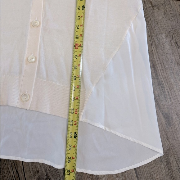 Nordstrom Signature • V Neck Mixed Media Cardigan - Picture 6 of 11